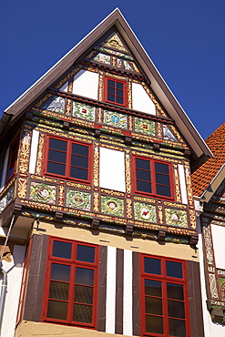 Old houses in the Mittelstrasse in the town of Lemgo, Strasse der Weserrenaissance, Lippe, North Rhine-Westphalia, Germany, Europe