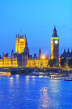 View of Big Ben and Houses of Parliament, London, England, UK