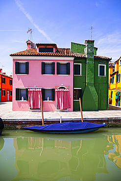 Colorful houses in Burano Venice italy