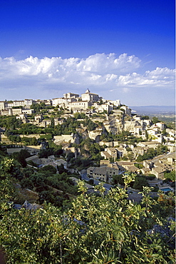 View at the village Gordes under blue sky, Vaucluse, Provence, France, Europe