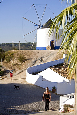 Landscape with Windmill and white painted house, Odeceixe, Algarve, Portugal