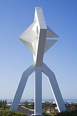 Giant Windmill sculpture from artist and architect Cesar Manrique, near Fundacion Cesar Manrique, Tahiche, Lanzarote, Canary Islands, Spain, Europe