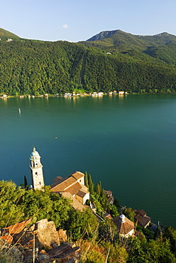 Church Santa Maria del Sasso at Lake Lugano, Morcote, Ticino, Switzerland