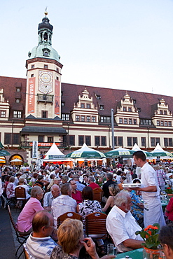 Event on market square, Old Town Hall, Leipzig, Saxony, Germany