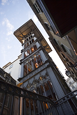 Santa Justa lift, Elevador de Santa Justa, Baixa, Lisbon, Lisboa, Portugal, Europe