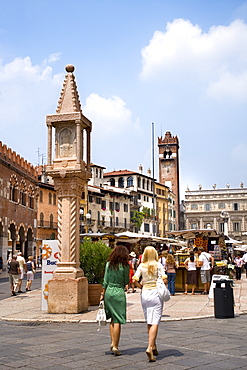 Piazza Erbe, Verona, Veneto, Italy