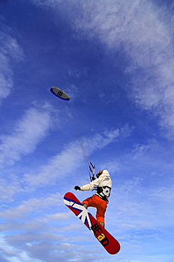 Kitesurfer, Lake Silvaplana, Sankt Moritz, Grisons, Switzerland, model released