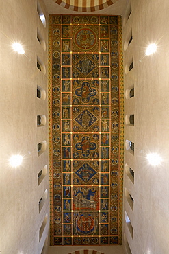 Painted roof of St. Michael's church, Hildesheim, also called Michaeliskirche, Hildesheim, Lower Saxony, Germany, Europe, UNESCO World Cultural Heritage