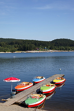 Boats at lake Schluchsee, Bade-Wurttemberg, Germany