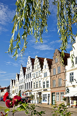 Houses at market square, Friedrichstadt, Schleswig-Holstein, Germany