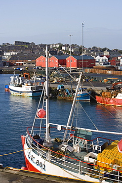 Fishing boats at harbour, Lerwick, Mainland, Shetland Islands, Scotland, Great Britain, Europe