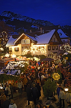 Christmas market in Bad Hindelang, Allgau, Swabia, Bavaria, Germany