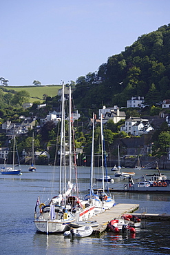 Sailing ships at jetty, Dartmouth, Devon, England, United Kingdom