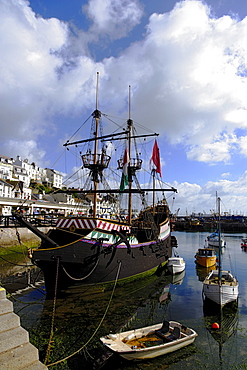 Replica of the Golden Hind, Brixham, Torbay, Devon, England, United Kingdom