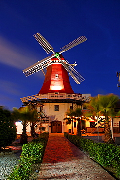 West Indies, Aruba, The Mill, dutch wind mill, De Olde Molen at twilight