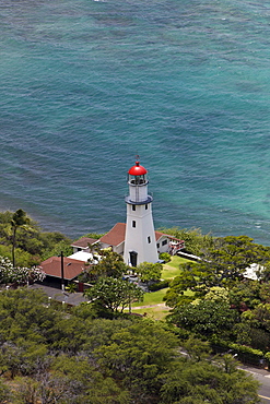 Lighthouse at Kupikipikio Point, Oahu, Pacific Ocean, Hawaii, USA