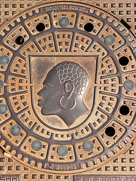 Manhole Cover in Coburg, Franconia, Bavaria, Germany