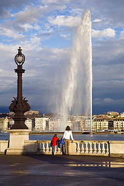 Geneva at Lake Geneva, fountain, Switzerland