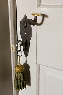 Detail of a room door, Restaurant Philipp, Sommerhausen, Franconia, Bavaria, Germany