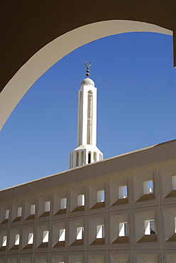 Detail of a mosque under blue sky, Al Buraimi, Oman, Asia