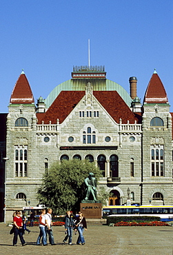 The National Theatre under blue sky, Helsinki, Finland, Europe