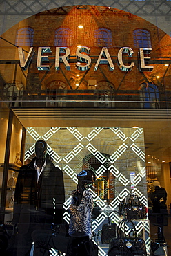 Shop window of Designer Shop Versace, Via dei Tornabuoni, Florence, Tuscany, Italy, Europe