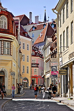 Pikk street in the old town of Tallinn, Estonia