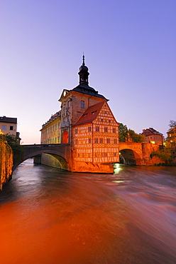 Old Townhall at night, Bamberg, Upper Franconia, Bavaria, Germany