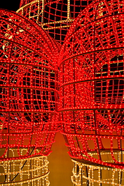 Illuminated Santa at Christmas, Tauentzienstrasse, Berlin, Germany