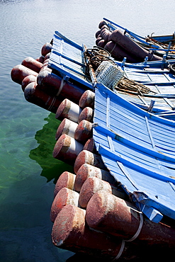 Sterns of typical taiwanese fishing boats, Kenting, Taiwan, Asia