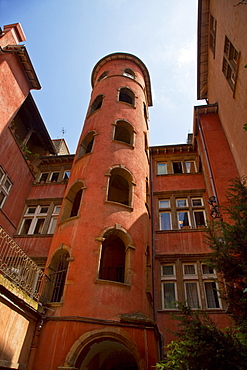 Red Tower in Vieux Lyon, Old City Center, Rhone Alps, France