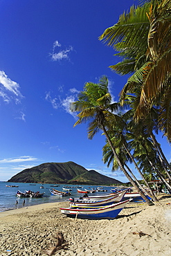 Fishing boats at Playa Galera, Juangriego, Isla Margarita, Nueva Esparta, Venezuela