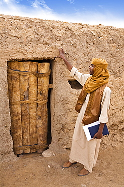 Tuareg in the ruins of Old Germa, Libya, Sahara, North Africa