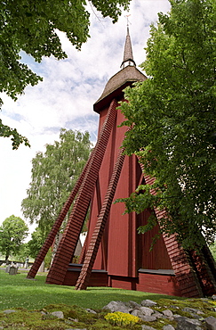 Red wooden church, Sweden, Europe