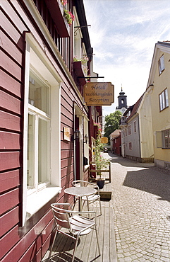 Wooden houses in Eksjoe, Smaland, Sweden, Europe