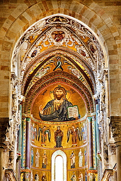 Mosaic, Cathedral, CefalË™, Palermo, Sicily, Italy