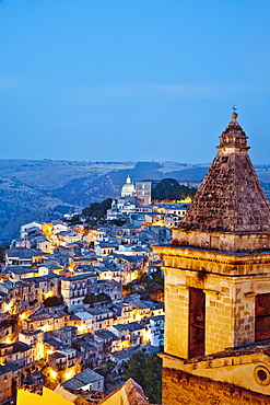 View from Santa Maria delle Scale towards Ragusa Ibla, Ragusa, Sicily, Italy