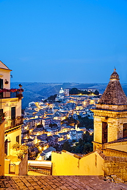 View from Santa Maria delle Scale towards Ragusa Ibla, Ragusa, Sicily, Italy