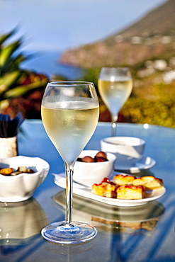 Prosecco, Hotel Signum, Malfa, Salina Island, Aeolian islands, Sicily, Italy