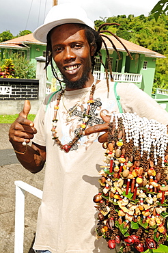 Seller of spices near Saint George, Grenada, Caribbean