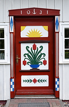 Door of the Spa Authorities, Prerow, Fischland-Darss-Zingst, Mecklenburg-Western Pomerania, Germany