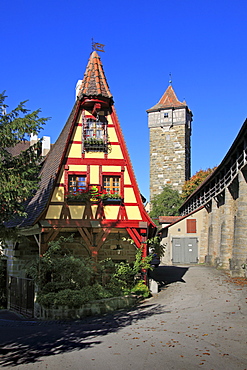 Gerlachschmiede and Roedertor, Rothenburg ob der Tauber, Tauber valley, Romantic Road, Franconia, Bavaria, Germany