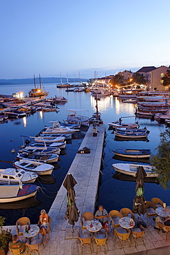 Restaurant at harbor, Bol, Brac, Split-Dalmatia county, Croatia