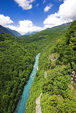 View from Tara bridge onto Tara Valley and River, Montenegro, Europe