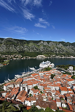 City view of Kotor and Bay of Kotor, Montenegro, Europe