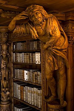 Library in the monastery of Waldsassen, Upper Palatinate, Bavaria, Germany