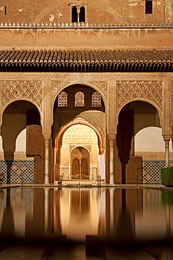 Palacios Nazaries at night, Alhambra, Granada, Spain