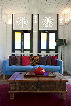 Interior view of a traditional Chinese house, Temple Tree Resort, Lankawi Island, Malaysia, Asia