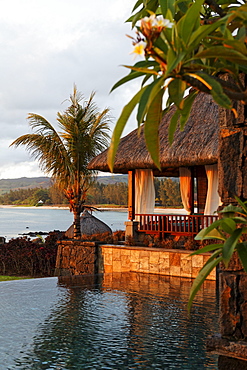 Master suite of the Shanti Maurice Resort in the light of the evening sun, Souillac, Mauritius, Africa