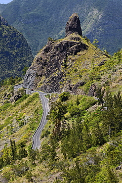 View of mountain pass, Cirque de Cilaos, La Reunion, Indian Ocean